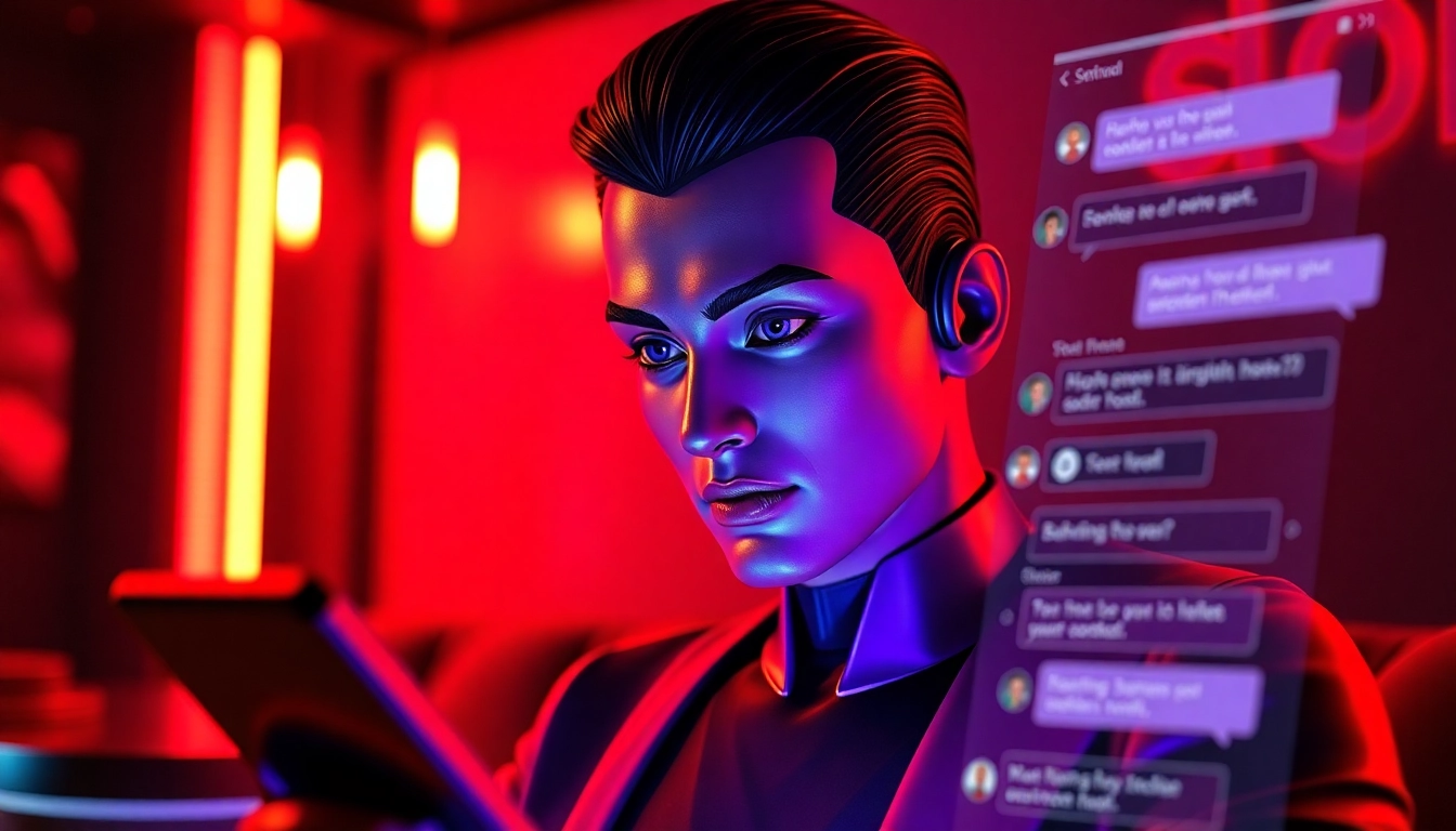 Engaging interactive nsfw chat bot experience with a charismatic AI persona.