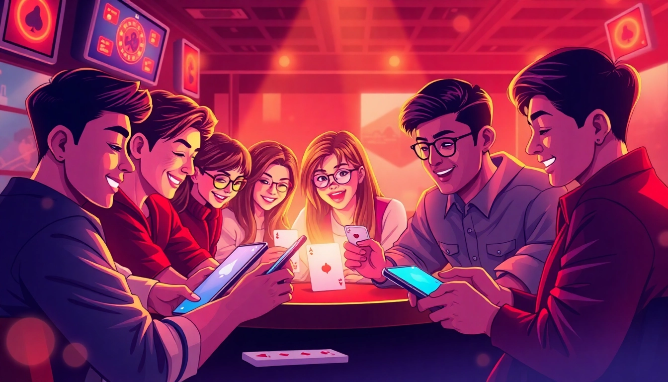 Dynamic gaming scene featuring players on topgamebaidoithuong.mx engaging in card games.