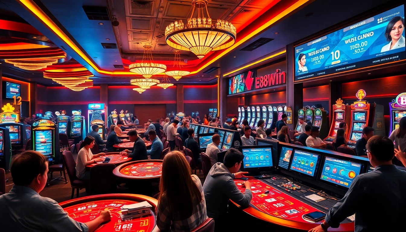 Exciting online gaming scene showcasing ev88win.live with vibrant casino action.