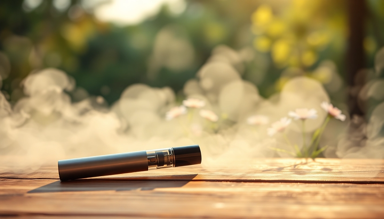 Discover where to buy dmt with a sleek vape pen on a wooden table in nature.
