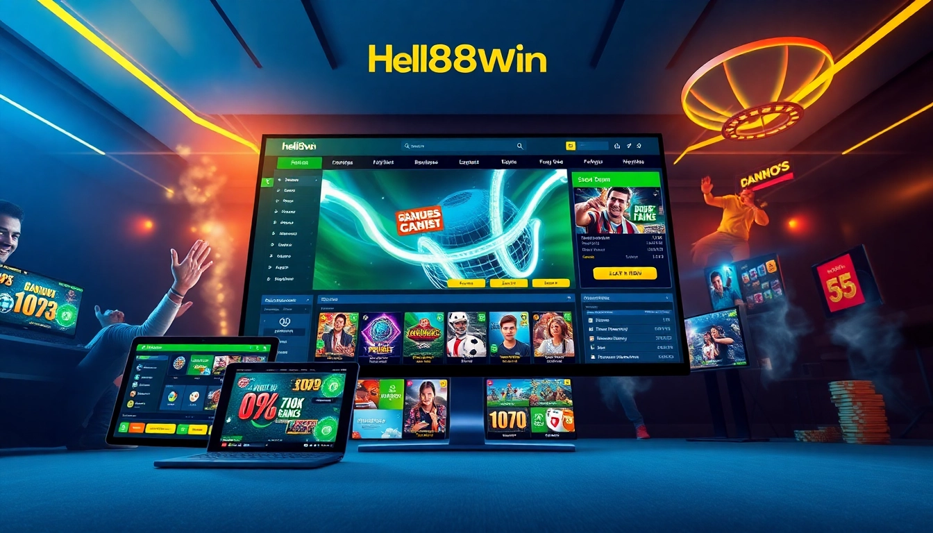 Engaging online gaming platform showcasing hello88win.live casino games and sports betting options, inviting excitement and trust.